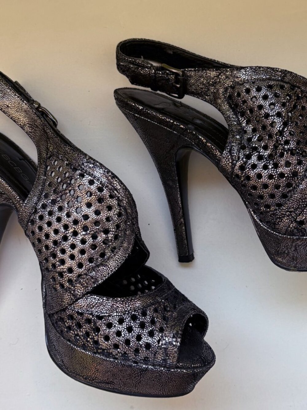 BCBGenration Black Silver Heels